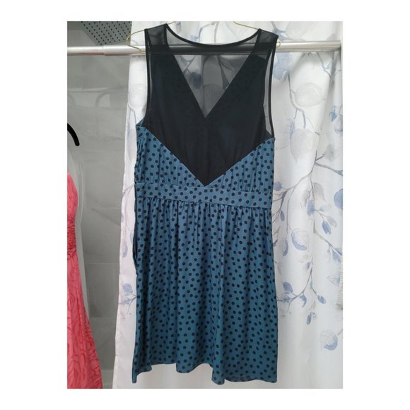 BCBG Blue and Black Polkadot Dress - Picture 2 of 3